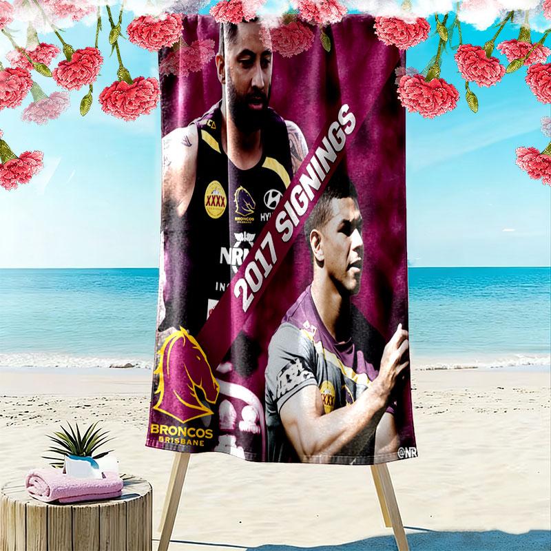 Broncos Strong Print Beach Towel, Large Soft Quick Dry Towel for Beach Camping Swimming