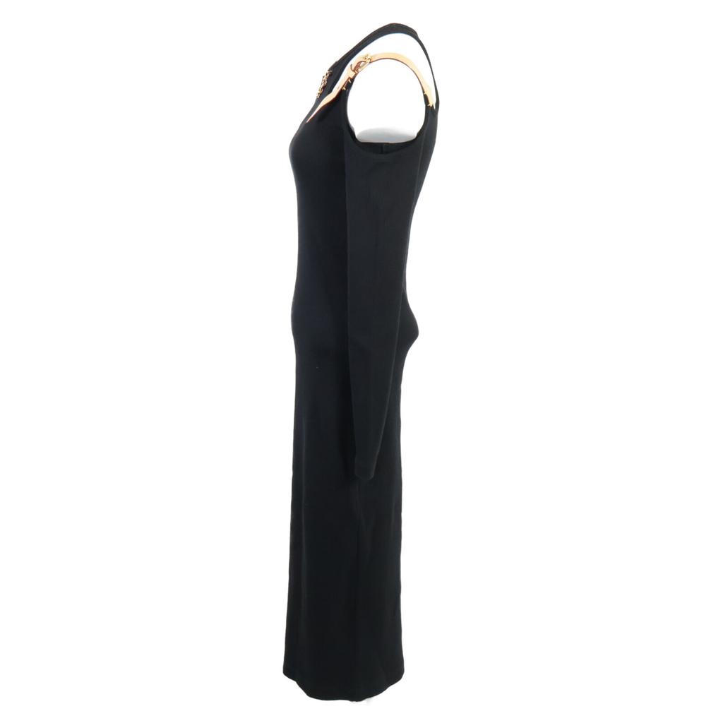 Louis Vuitton [Domestic Regular/24 Stainless Steel] RW241WW GXW FQJD12 Eyelet Tab Dress/ Dress XS blackUsed