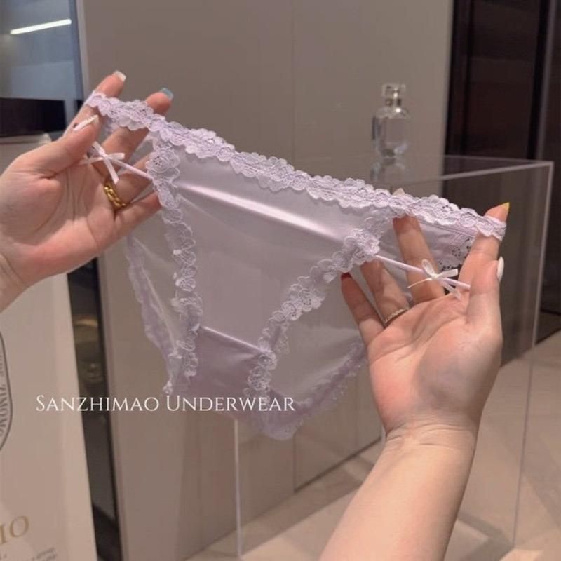 Taro purple~ Girls pure lace summer thin pure lust sexy underwear women's new briefs