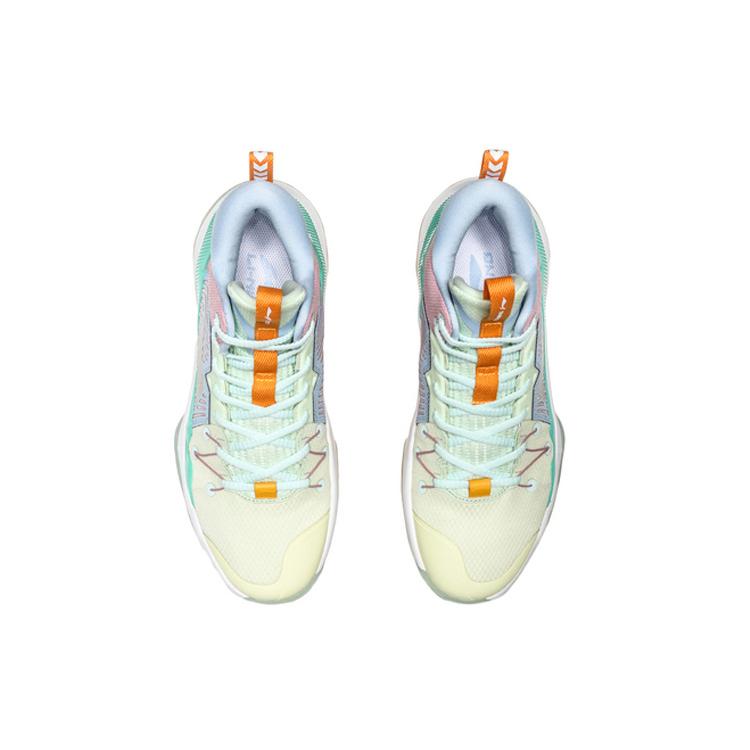 Li Ning Liren 1 Cushioning Slip Resistant Abrasion Resistant Mid top Performance Basketball Shoes Men's Green Red Blue ABAQ059-2