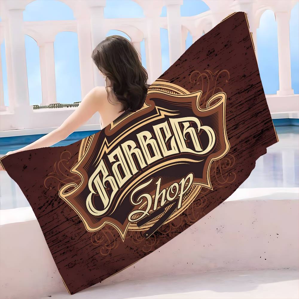 Vintage Sign Expert Barber Shop Big Microfiber Beach Towels Quick Dry Towel Sand Towels Pool Towel for Travel Swim Pool Yoga