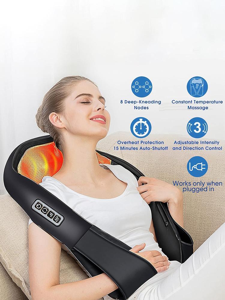 Back And Neck Massager, Back Massager Deep Tissue Kneading Massager Neck And Shoulder Massager With Heat