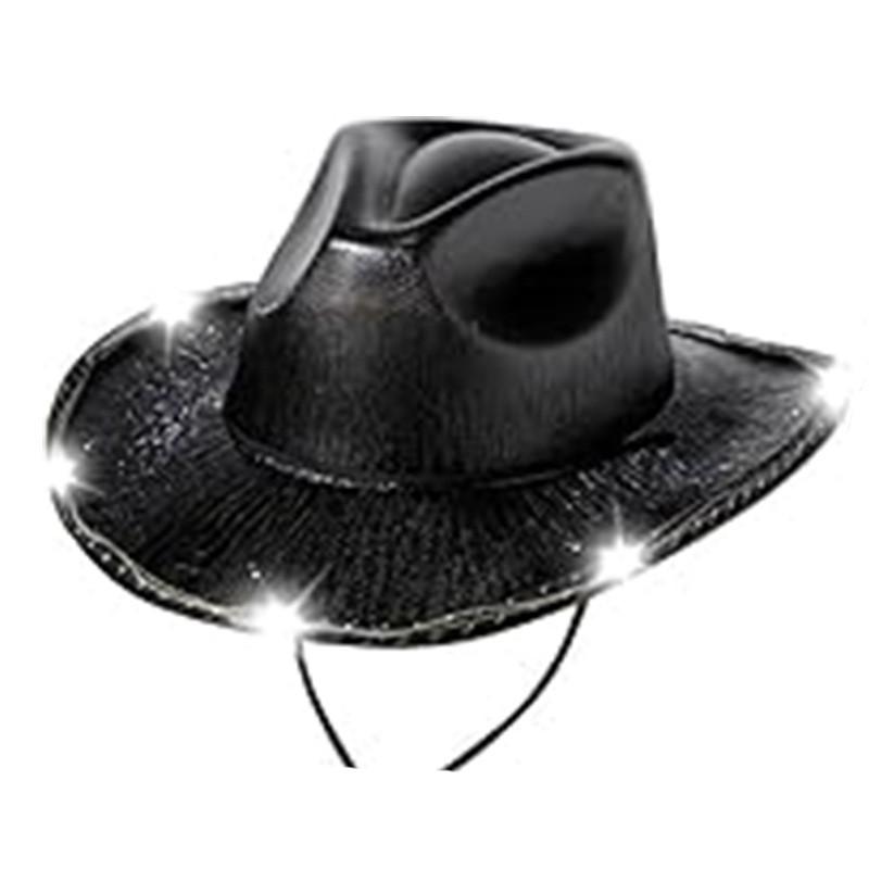 Lighted Fun Cowboy Hat Fixed Shape Halloween Christmas Party Gatherings Supplies