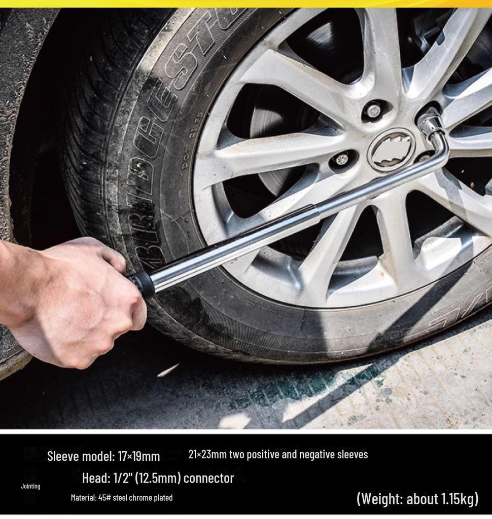 Univerzální klíč na autozvedák s klikovou rukojetí pro úsporu práce