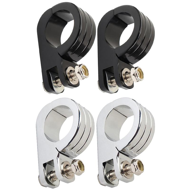 2PCS CNC Aluminum Alloy Foot Peg Mount Clamps Fit For Harley Models with 3.80CM/1.50IN Highway Engine Crash Bar Guards