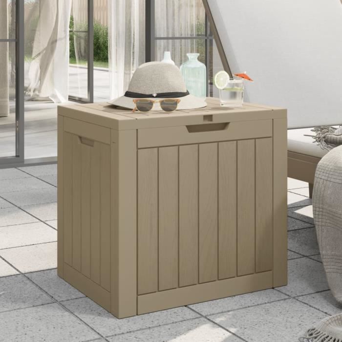 VidaXL Boîte de stockage de jardin marron clair 55,5x43x53 cm PP 364163