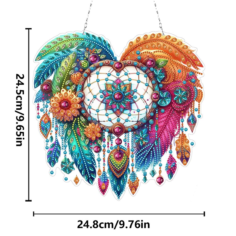 Flower 2D Flat DIY Special Shape Hanging Diamond Art Kits Rhinestone Diamond Art Window Pendants Wall Decor for Home & Windows