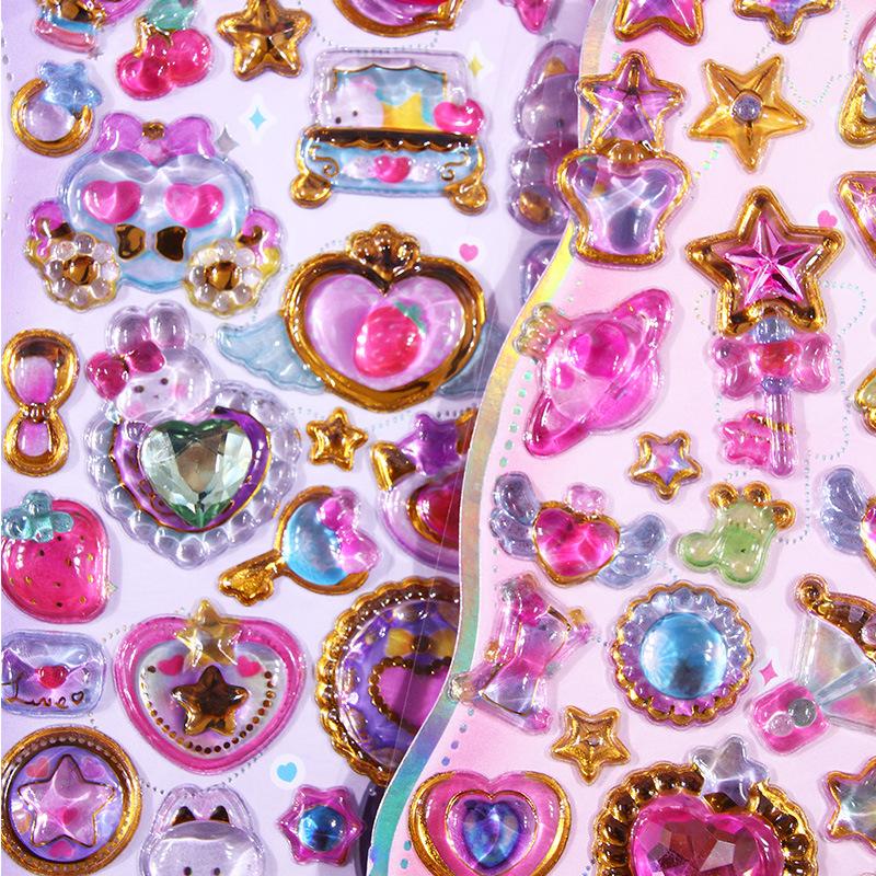 3D Relief Stickers, Acrylic Drip Glue Transparent Bubble Stickers, Children'S High-Value Waterproof Decorative Cartoon Animals