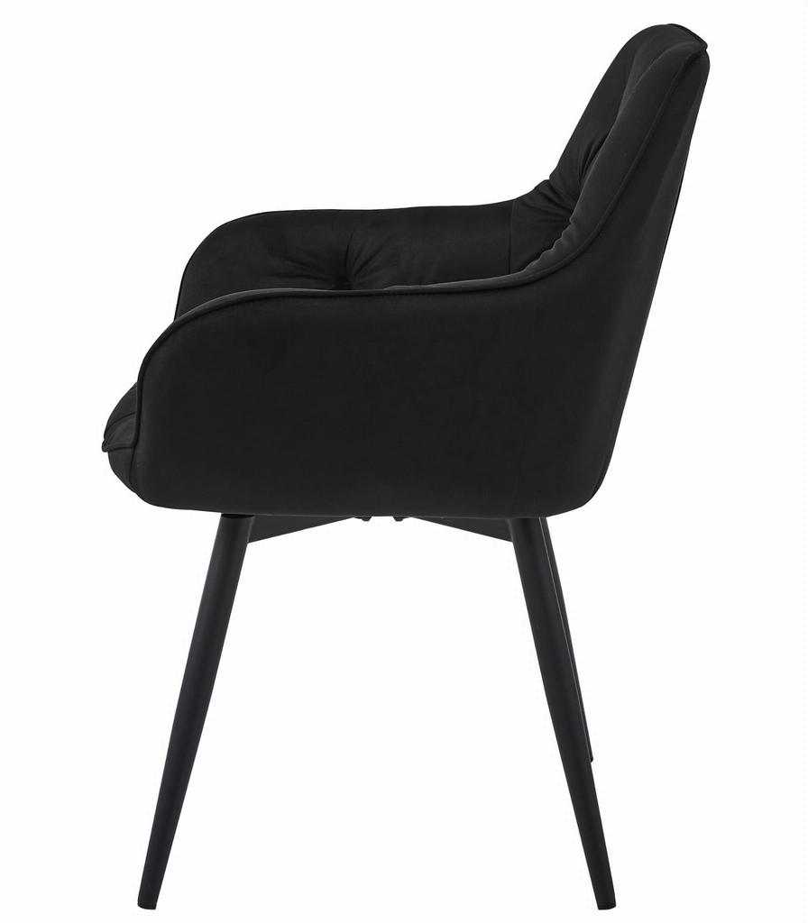 Jork360 Chair - Black Velvet / Black Legs X 2