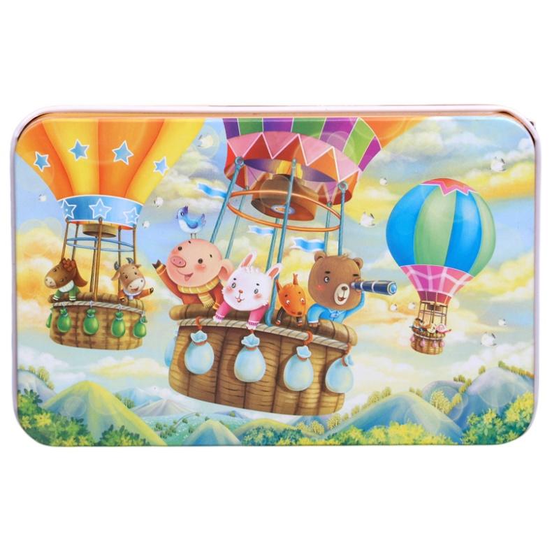 High-quality 60-piece Wooden Puzzle In Iron Box Educational Toy For Kids