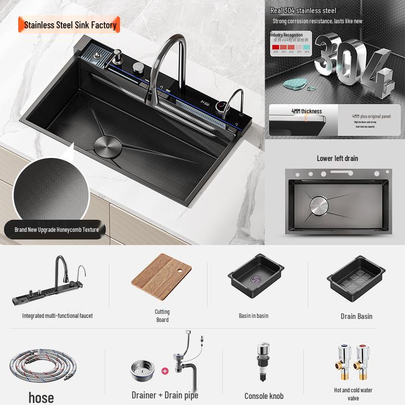 304 Stainless Steel Waterfall Sink with