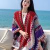 Yunnan Lijiang travel outside with knitted shawl retro cape cape fringed scarf holiday wear