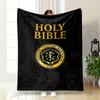 Heilige Bibel Emblem Decke Gedruckte Decke für Wohnzimmer Bett Sofa Mittagspause Weiche Gemütliche Decke für Freund's Festival Geschenk