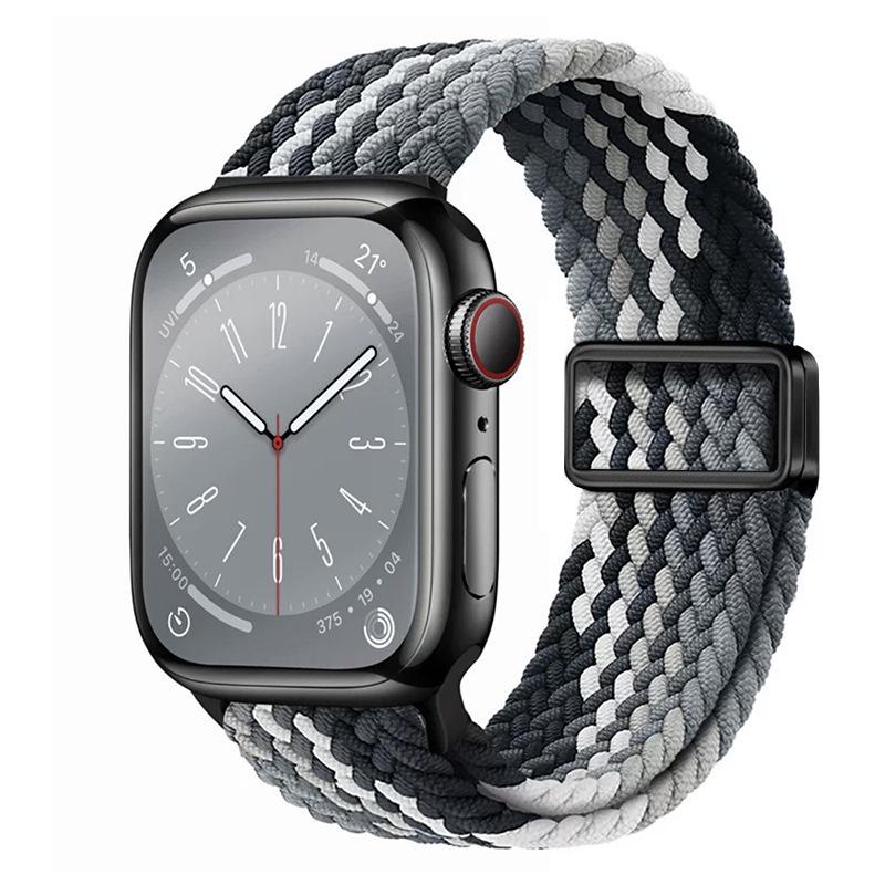 Compatible with Apple Watch S10, iWatch 11, Xiaomi 9, Huawei; Rainbow Nylon Magnetic Buckle Strap.
