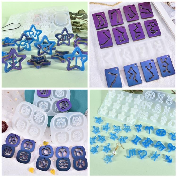 Astrological Silicone Mold For Handcrafted Necklace Charm Heat Resistant Zodiacs Charm Keychain Pendant Mould