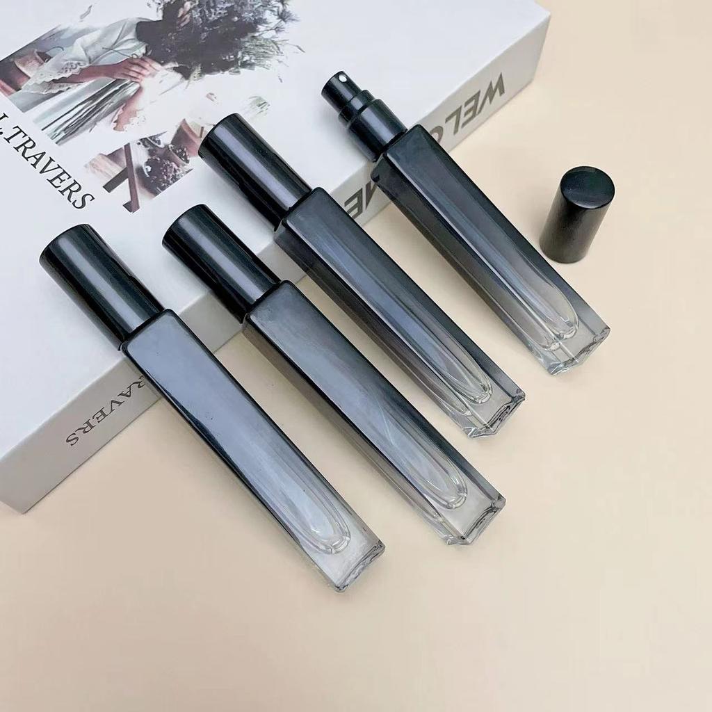 1pc 10ml Perfume Sub-Bottling Gradient Portable Sample Refillable Roller Bottles Glass Press Empty Spray Bottle Dispenser