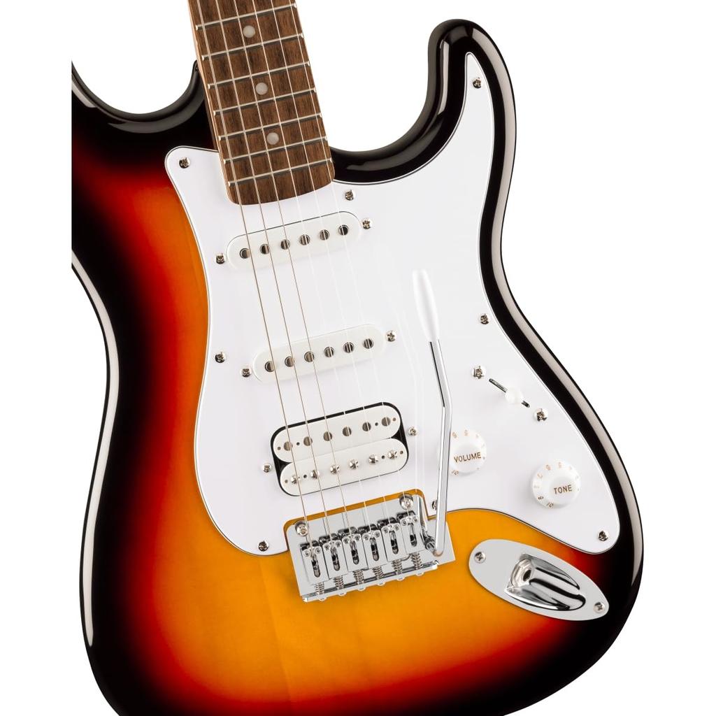 Squier by Series Stratocaster Junior HSS Diapasón Laurel Golpeador Blanco Sunburst Squier Fender/Affinity 3-Color