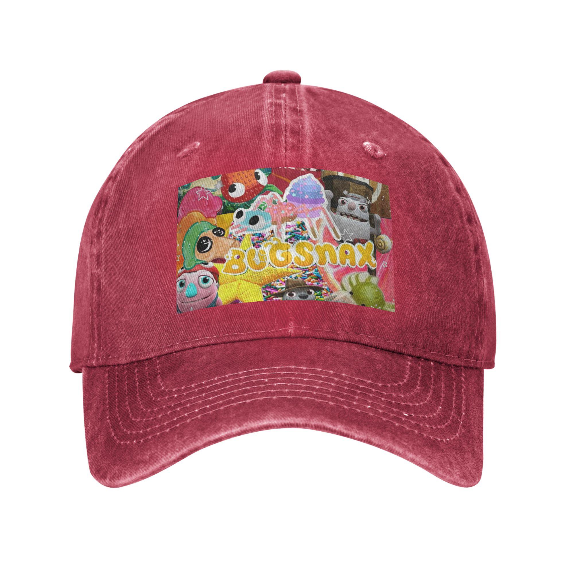 Кепка Bugsnax из стираного денима, повседневная бейсболка, регулируемая шляпа, летняя, унисекс One Size