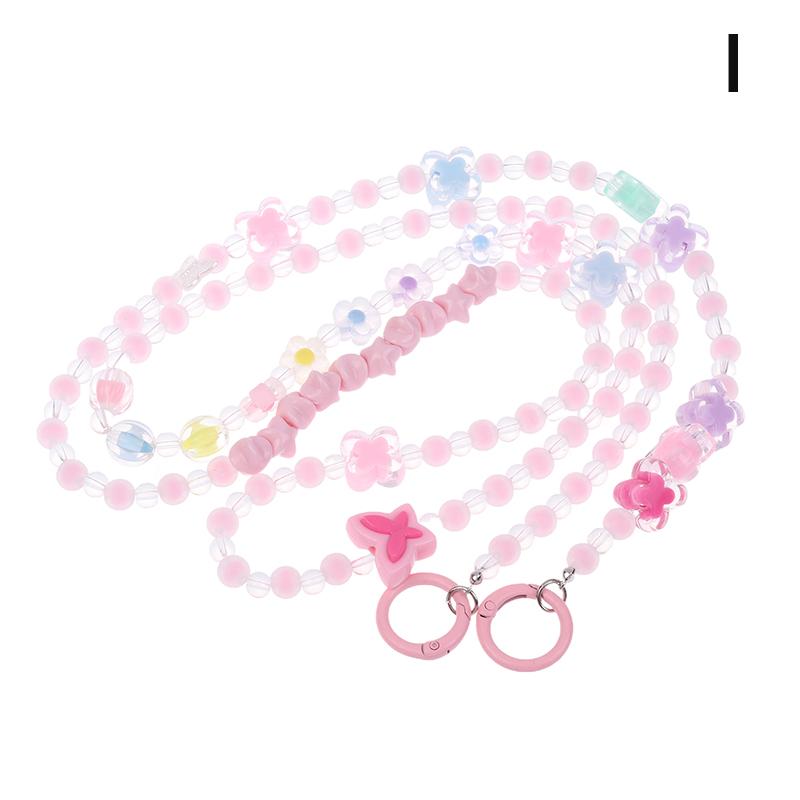 1.2M Crossbody Long Colorful  Beaded Mobile Phone Hanging Chain Mobile Phone Case Lanyard Travel Climbing Rope For Phone