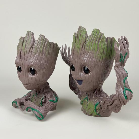 Tree Man Pen Holder Large Capacity PVC Vase Desk Organizer Box Stationery Storage Container Home Office Desktop Decoration Ornament