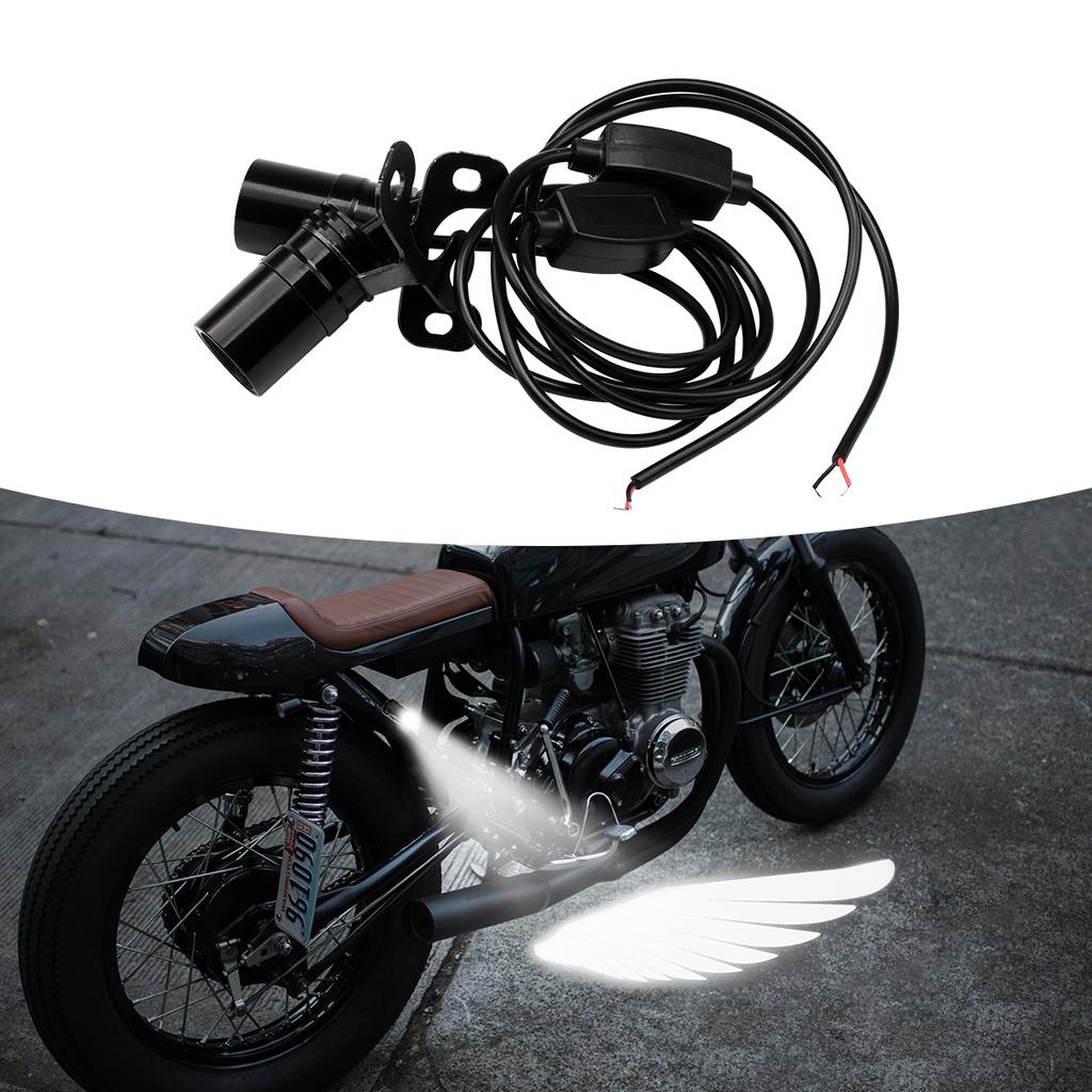 2Pcs Angel Wings Licht Motorrad modifizierte LED dekorative Willkommen Flügel Laser Umgebungsatmosphäre Lampe Projektion 12V 24V