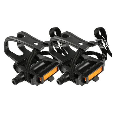 Pédales de Vélo Toe Clip Cage Pédales Spin avec Toe Clip et Sangles pour Vélo d'Appartement