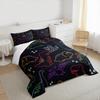Cute Dinosaur Cartoon Line Art Bedding set (1 duvet cover, 2 pillowcases, duvet not included), Neon Dino Roar Colorful Print