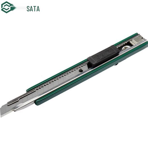 SATA Tools 9MM Zinc Alloy Safety Utility Knife 93424A Box & Paper Cutter with 13 Sections (9x80) 93424A