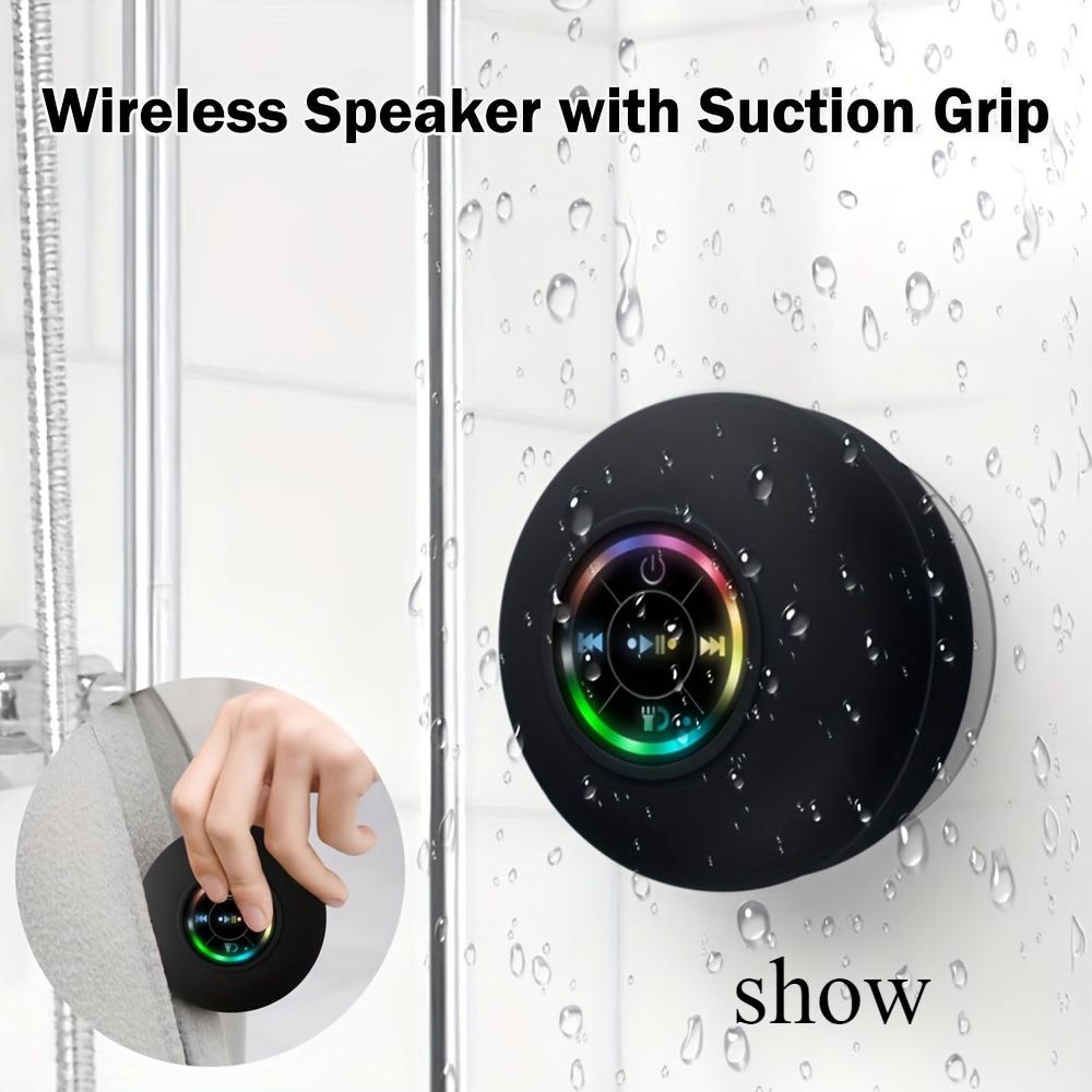 Přenosný voděodolný bezdrátový reproduktor s přísavkou -USB nabíjení, párty, koupelna, cestování a outdoor, osvětlení koupelnový voděodolný bezdrátový reproduktor