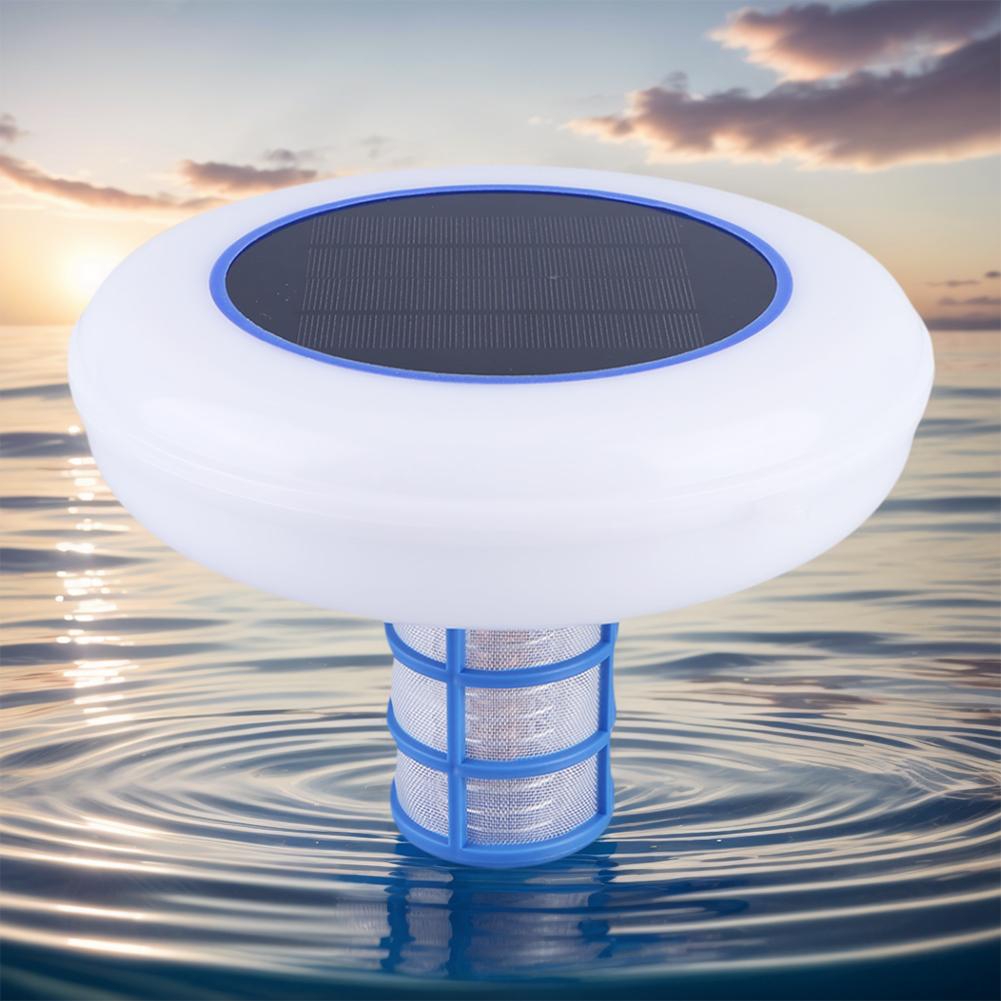Solar Pool Ionizer 7-Colored LED Night Light Copper Pool Cleaner Copper Pool Ionizer Floater for Fresh & Salt Water Pools & Spas