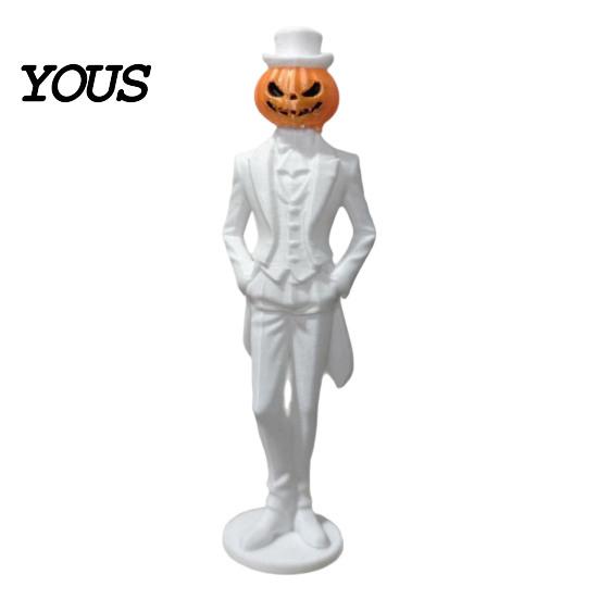 Festive Atmosphere Ornament Pumpkin Gentleman Figurine, Halloween Head Man Statue, Spooky 3D Printed for Shelf Mantel Tabletop Decor Collectibles Fans
