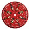 Christmas Tree Skirt with 2D Embroidery- Digital Print for Holiday Festive Decoration