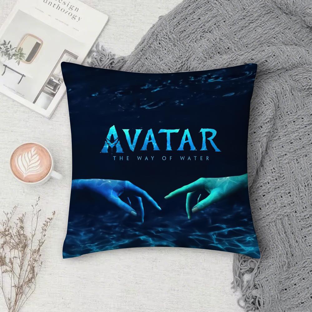 Film A-Avatar 2 Cool Pillow Case Square Double-Sided Printing Short Plush Sofa Cushion Cover Bedroom Bedside Pillow