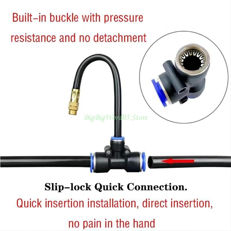 24TE Outdoor Misting Cooling System Bending Water Air Misting Nozzle Sprays Garden Flower