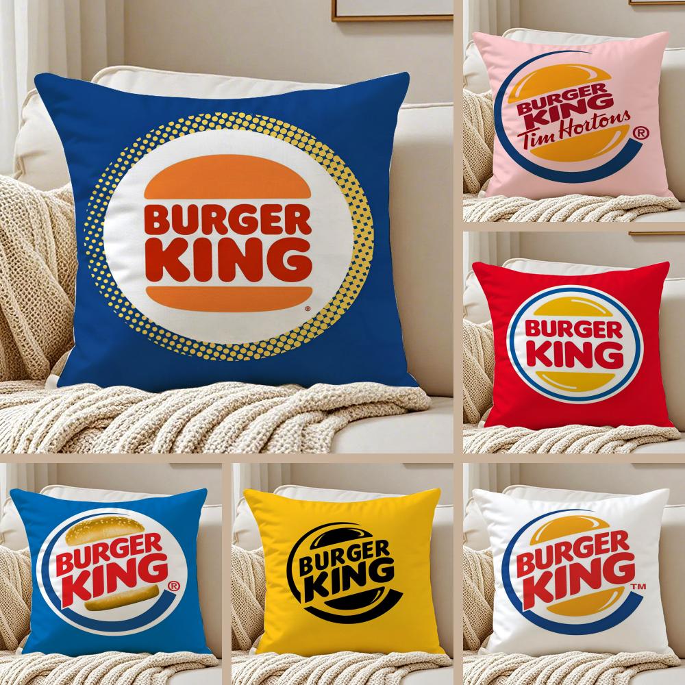 Popular FastFood Brand BBurger KKing Cushion Cover Pillowcase Antidustmite Living Room Sofa Decor Cushion Room
