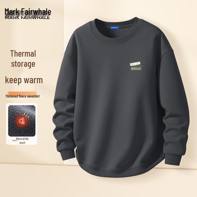 Mark Huafei Men's Fleece-Lined Heavyweight Casual Sweatshirt