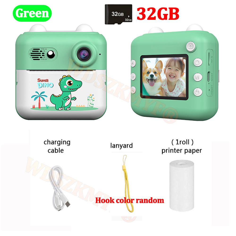 Digital Children Camera Photography Instant Print Photo 1080P Unicorn HD Video Recorder Mini Thermal Printer Birthday Gifts
