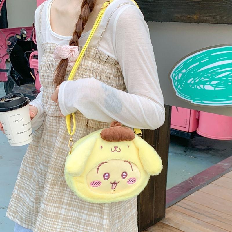 Cartoon Plush Chiikawa Backpack Children Shoulder Carry Trendy Details Splicing
