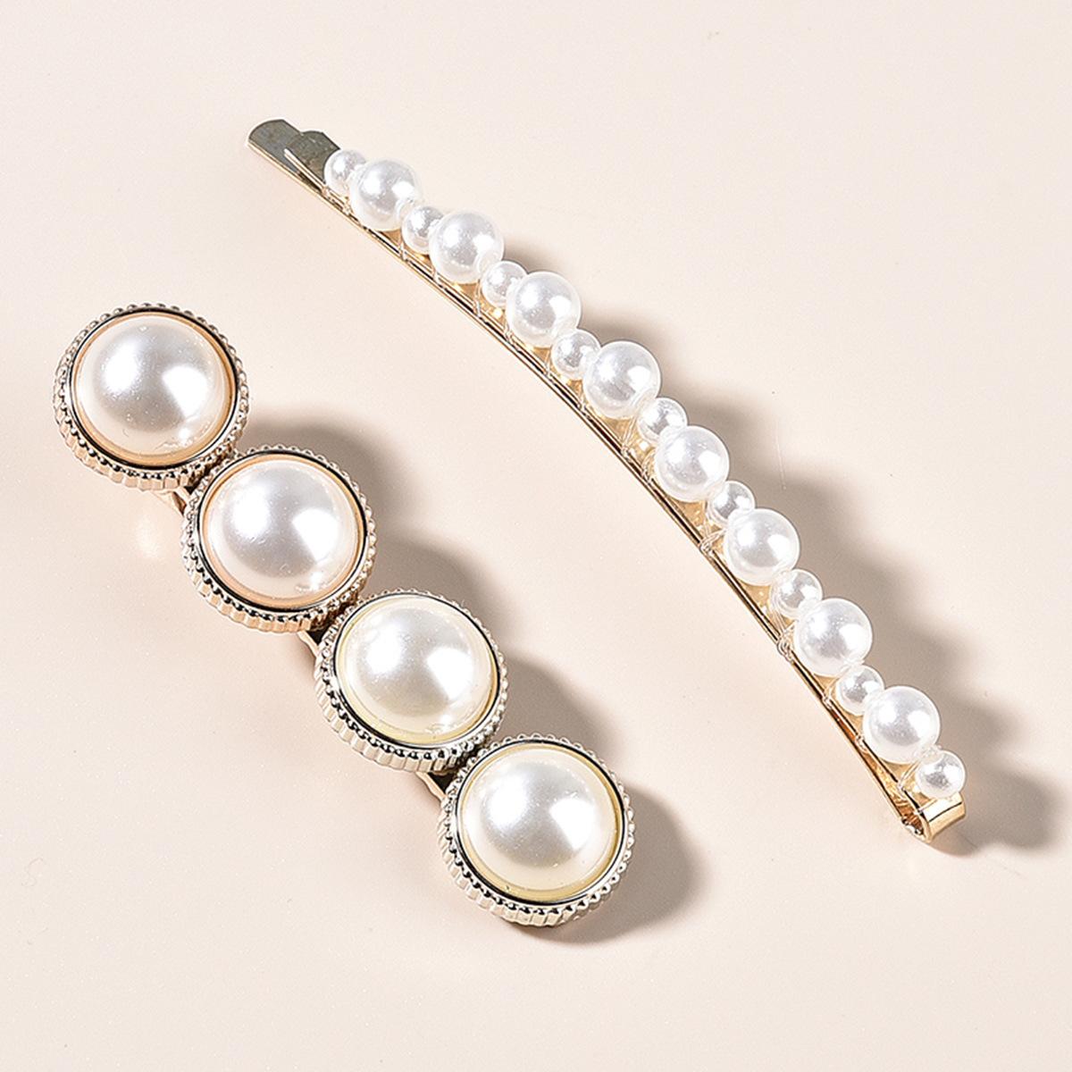 Europe and America Cross Border Pearl Pin 2 Pieces a Set of Cardboard Packaging Korean Cute Fresh Internet Influencer Hair Clip серебряный