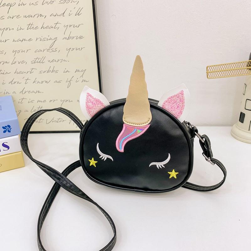 Iridescent Unicorn Cartoon Princess Crossbody Bag for Baby Girls
