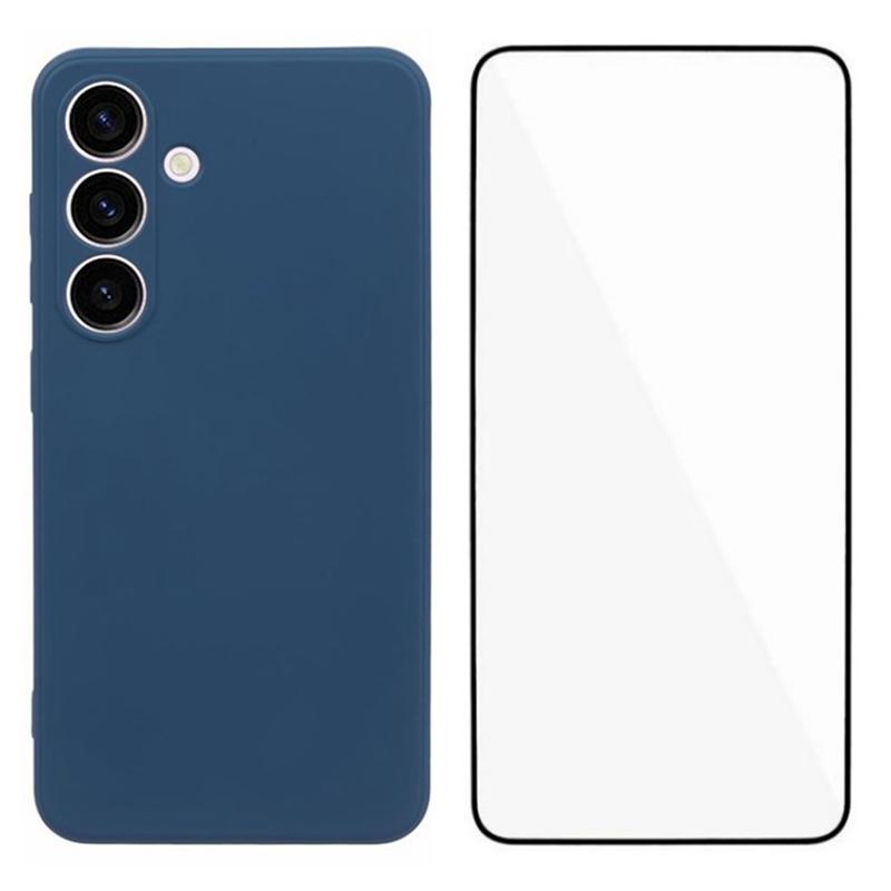 

For Samsung Galaxy S24 Case Precise Cutout TPU Phone Cover with Screen Protector Sapphire