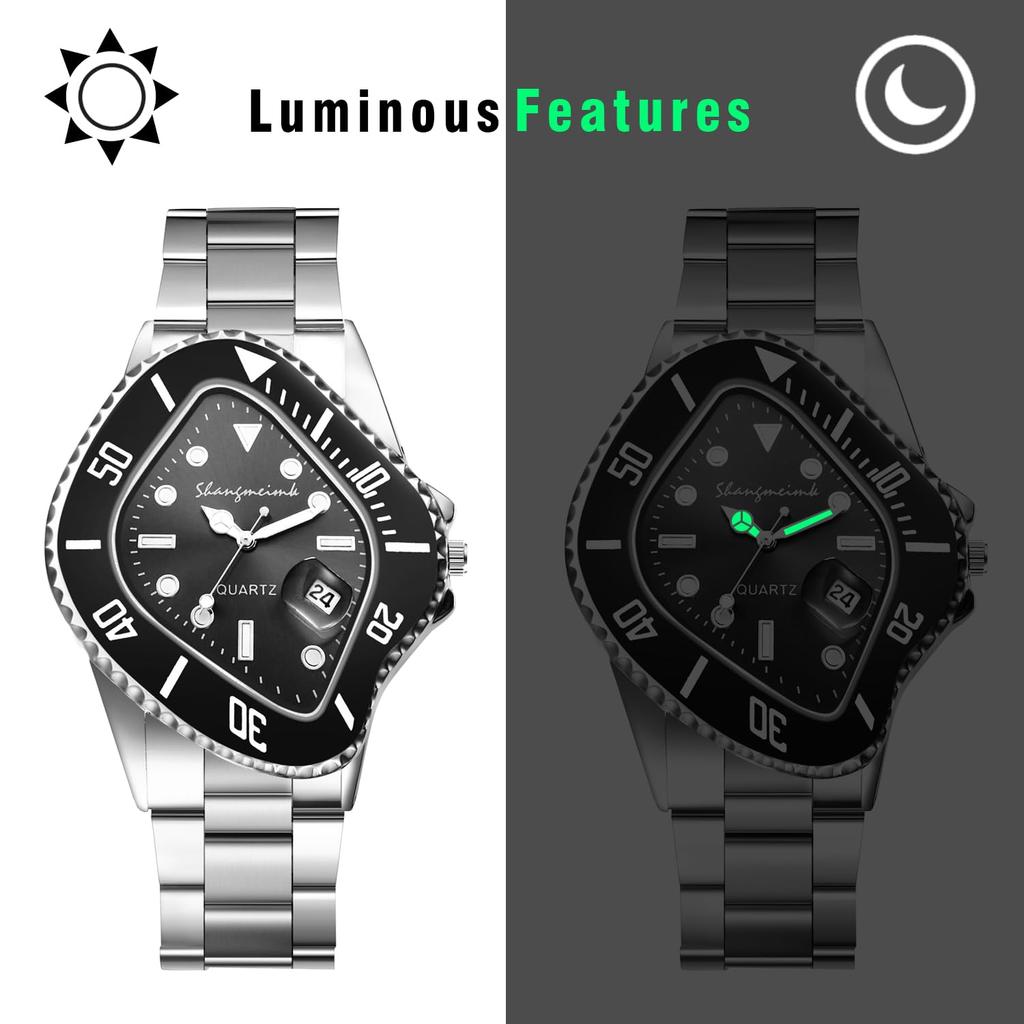 Unique Stainless Analog Quartz Fashion Accessory Perfect Gift for Day Men's Watch, Design, Calendar, Steel, Waterproof, Watch, Casual, Business,