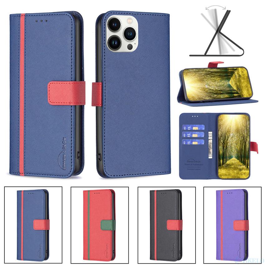 Lines Leather Phone Case For Samsung Galaxy S20 S21 Fe S22 Plus Ultra A13 A33 A53 A73 5g Flip Wallet Stand Card Slot Book Cover