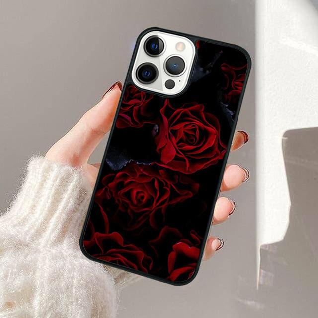 Bright Red Rose Flowers Phone Case For iPhone 17 Air 13 12 14 15 16  Cover For Apple 11 Pro Max Plus Coque