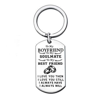 Couple Keychain To My Wife Boyfriend Girlfriend Stainless Steel Necklace Stainless Steel Keychain for Backpack Bag Pendant
