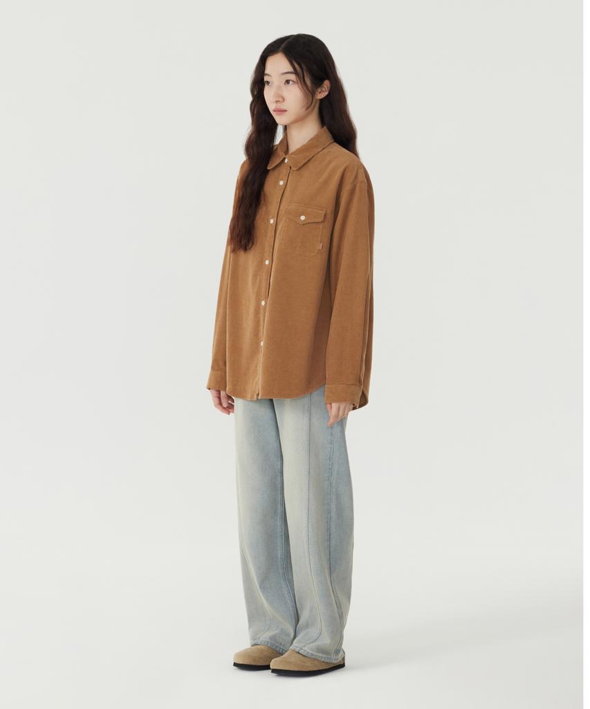 COVERNAT WOMAN Corduroy Shirt Camel