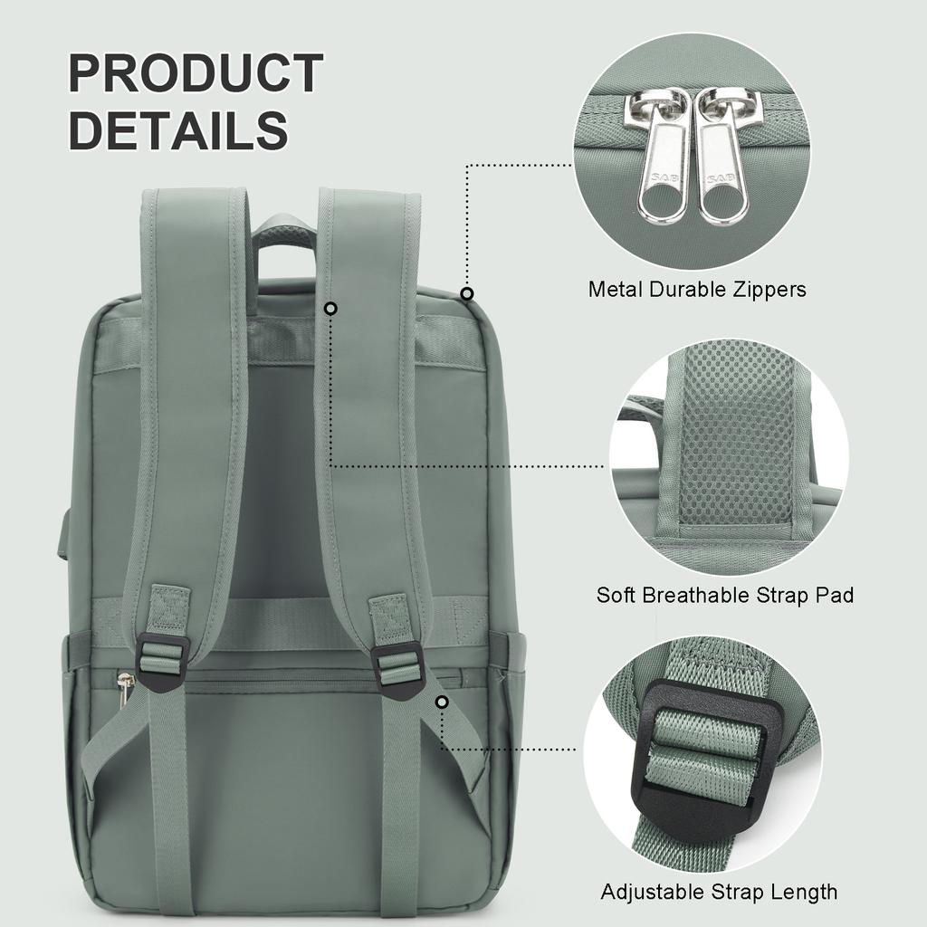 Travel Laptop Backpack, Business Sturdy Laptops Backpack with USB Charging Port, Carry On  Women Travel Backpack Waterproof  Bag
