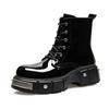 Order British Style Thick-soled Bright Leather High-top Martin Boots 2025 Versatile Fashion Height-increasing Men's Handsome Street Fashion Boots