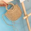 Half-Round Rattan Beach Bag Women Large Capacity Handle Bag Summer Beach Bags Travel Weave Handle Bag Premium Durable