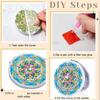 1 Set DIY Diamond Painting Mirror Exquisite Elegant Bright Colored Foldable Mini Makeup Mirror Xmas Gift